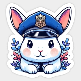 rabbit police Sticker